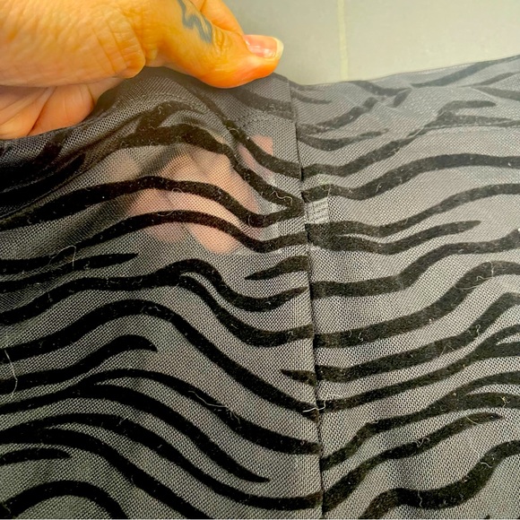 NWOT Club Exx Semi-Sheer Zebra Striped Flare Leg Pants - Picture 3 of 4